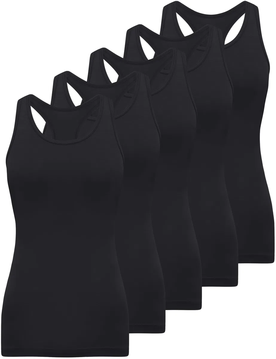 BQTQ 5 Stück Racerback Tank Tops Damen Yoga Tank Top Ringerrücken Oberteil Laufen Atmungsaktives Sports Tops