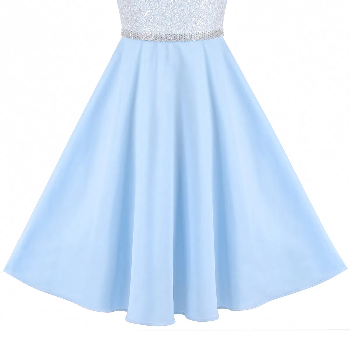 Sunny Fashion Mädchen Kleid Strass Chiffon Brautjungfer Tanzen Ball Maxi Kleid Gr. 110-158