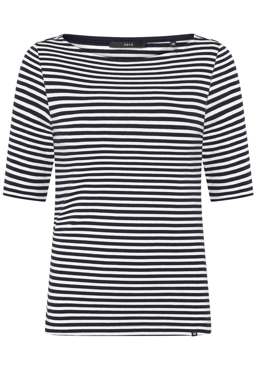 zero Damen Basic Shirt mit U-Boot-Ausschnitt