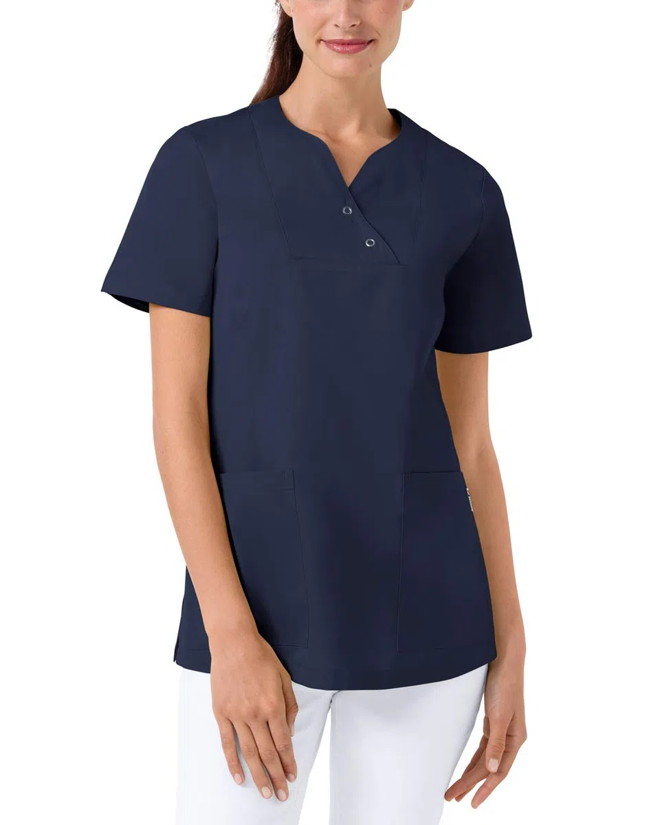 CLINIC DRESS Schlupfkasack Damen-Kasack mit extra Mehrweite im Hüftbereich Curvy Schnitt 2 Seitentaschen Seitenschlitze 95 Grad Wäsche