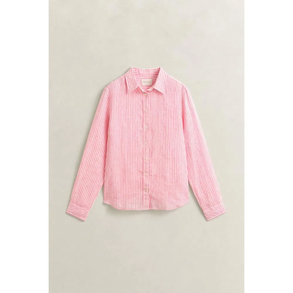 GANT REG Striped Linen LS Shirt