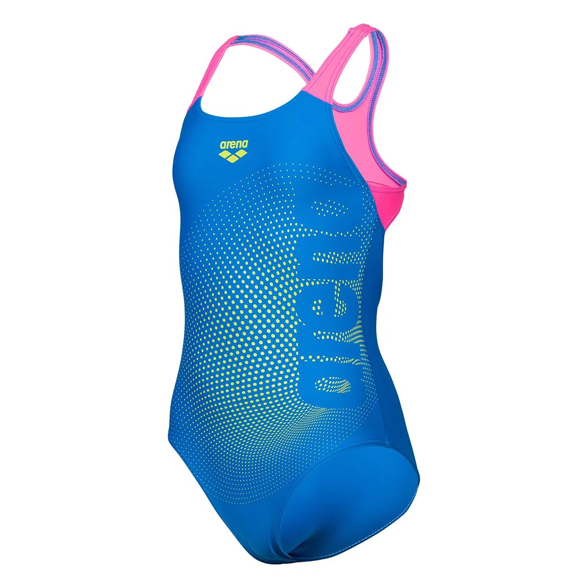 ARENA Girl's DIM Light Swimsui Blue China-Shocking PINK - 140