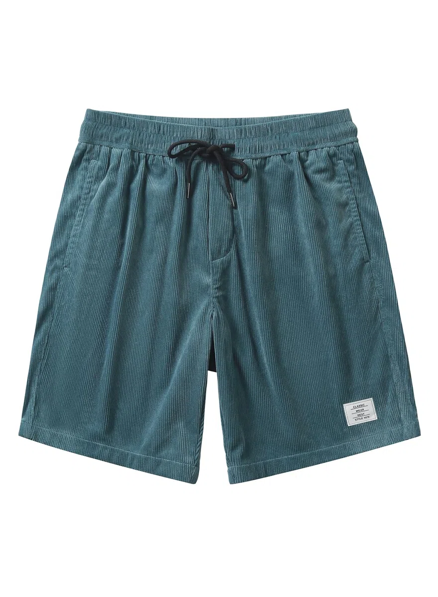 JMIERR Corduroy Shorts Herren Sommer Freizeit Leinen Stretch Baumwolle Elastische Taille mit Taschen