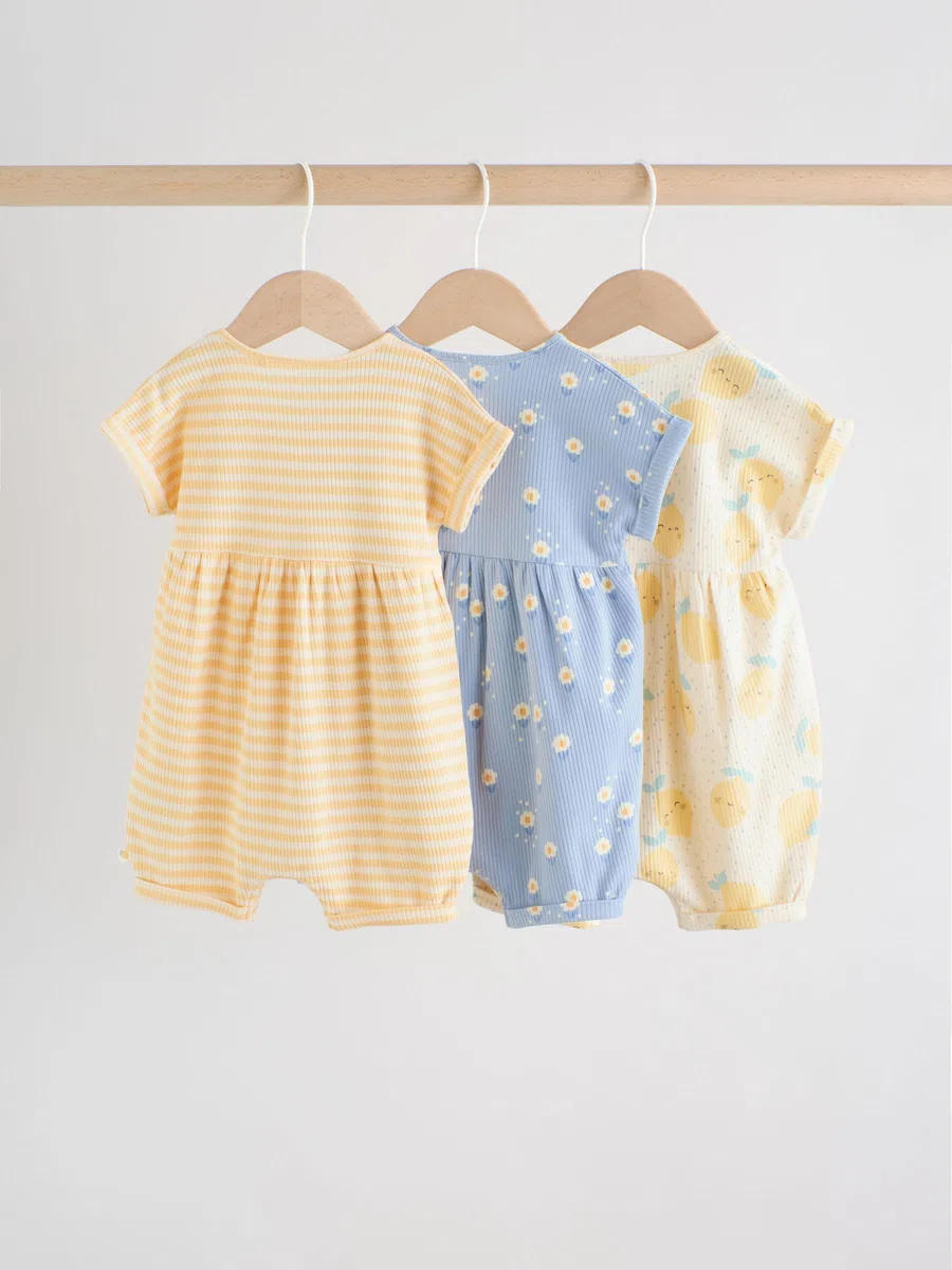 NEXT Baby Mädchen 3er-Pack Jersey-Babystrampler