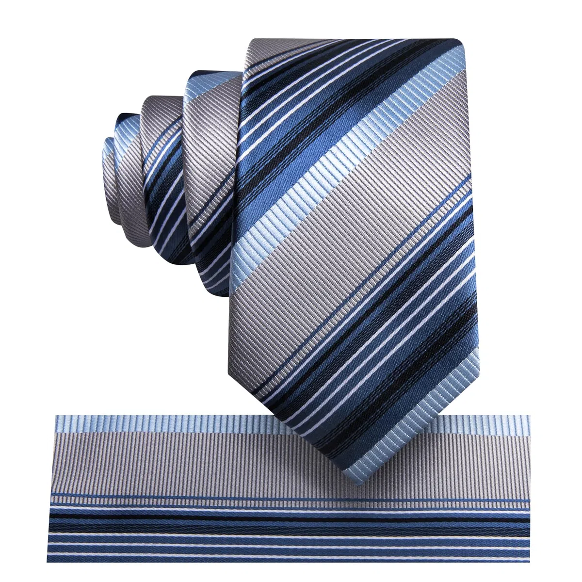 Hi-Tie Selbstgebundenes Krawatten-Set für Jungen, 8–10, Seide, Kinder-Krawatten für Jungen von 8–11 Jahren, Jugend-Krawatte und Einstecktuch für Hochzeit