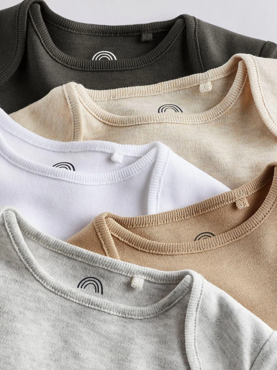 NEXT Baby Essential Kurzärmelige Bodys, 5er-Pack