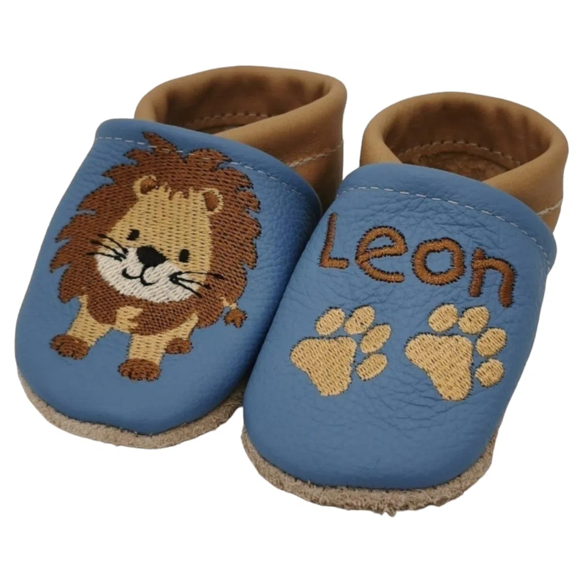 Generisch Zwucki Baby Lauflernschuhe Lederpuschen Krabbelschuhe Handgemacht Personalisiert mit Name Geschenk für Mädchen und Jungen aus Echtleder