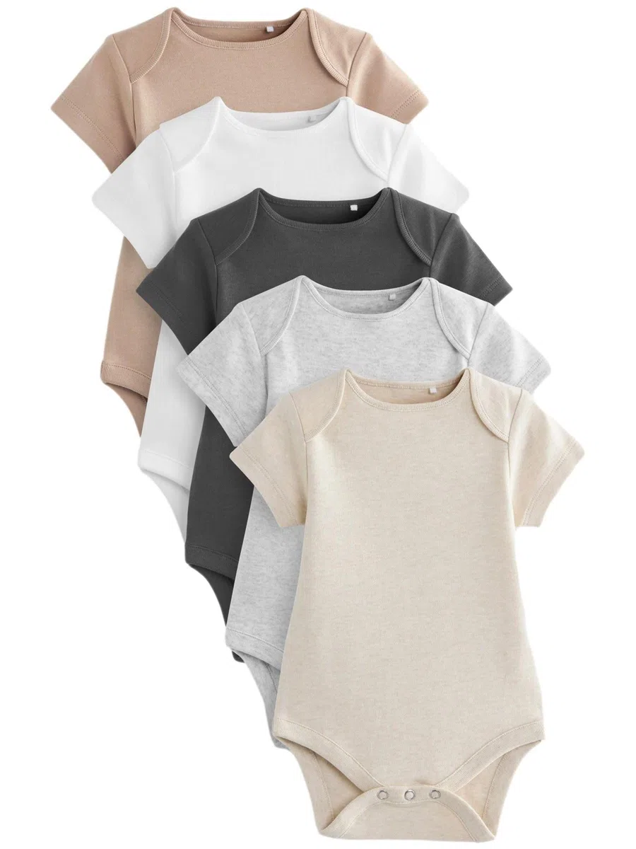 NEXT Baby Essential Kurzärmelige Bodys, 5er-Pack