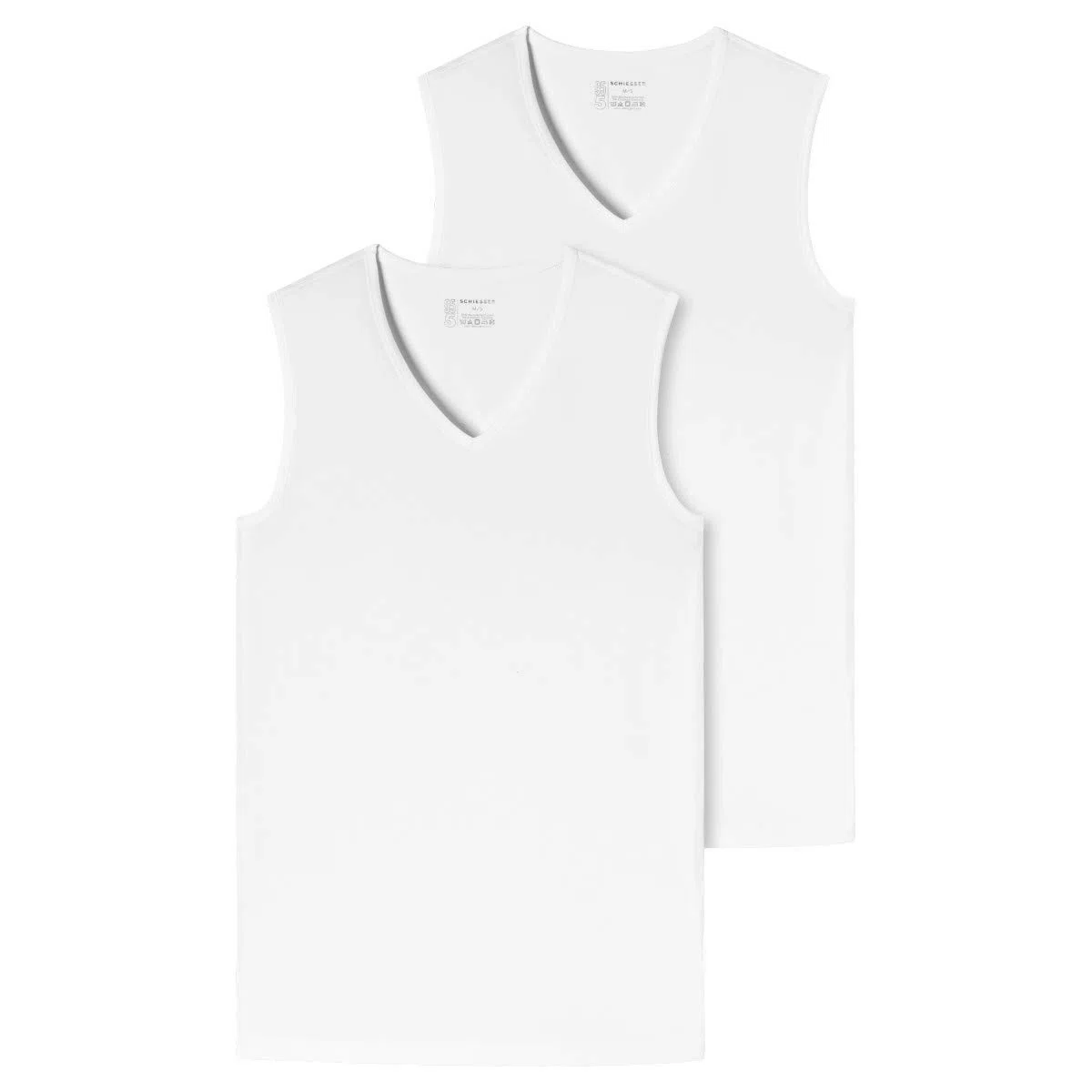 Schiesser Herren Tank Top Unterhemd Doppelpack 95/5 V-Ausschnitt Box - 173981