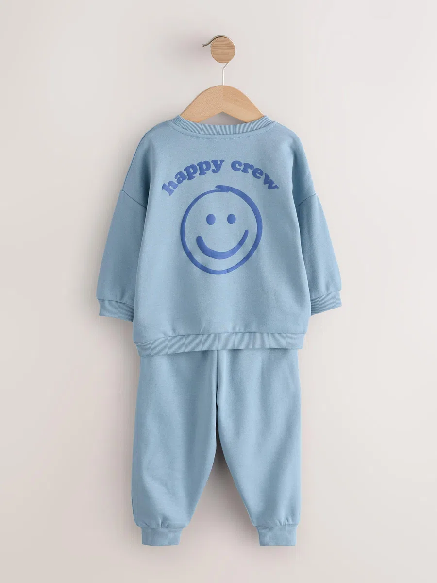 NEXT Jungen Rundhalspullover mit Print und Jogginghose im Set 62-122