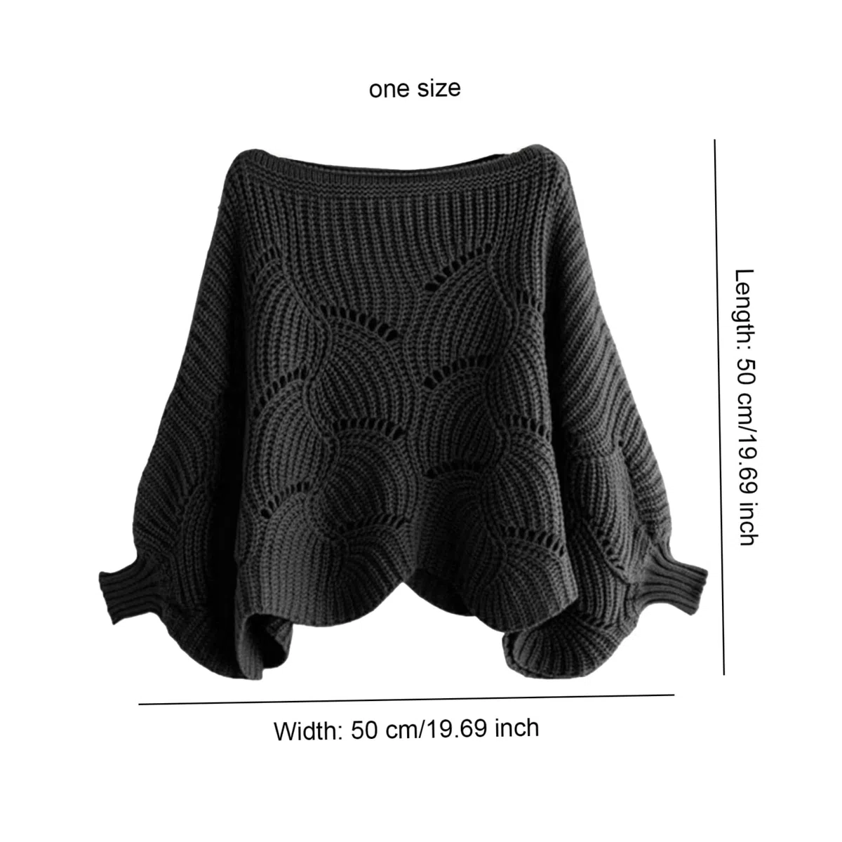 Gestrickter Schal, Pulloverschalel mit Ärmeln warmer Pullover Strickschalle Hohlhülsenhülsenhülle Poncho Pullover klobiger Winter Frauen Ärmel Wickel für kaltes Wetter, Poncho