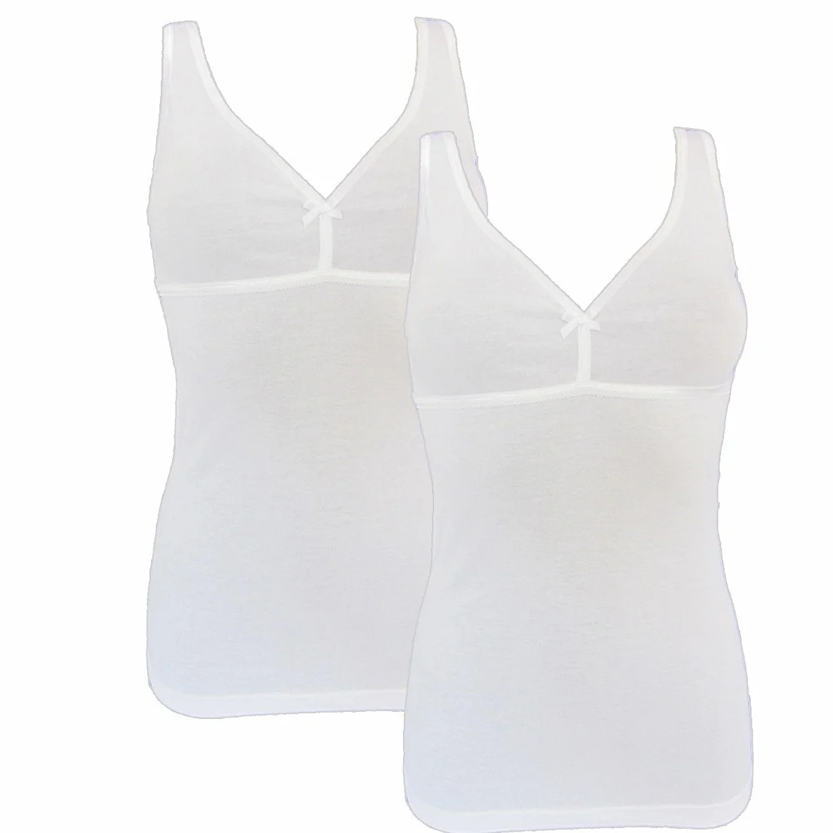 HERMKO 175803860 2er Pack Damen BH-Hemd 2er Pack (Weitere Farben),Farbe:weiß;Größe:36/38 (S)