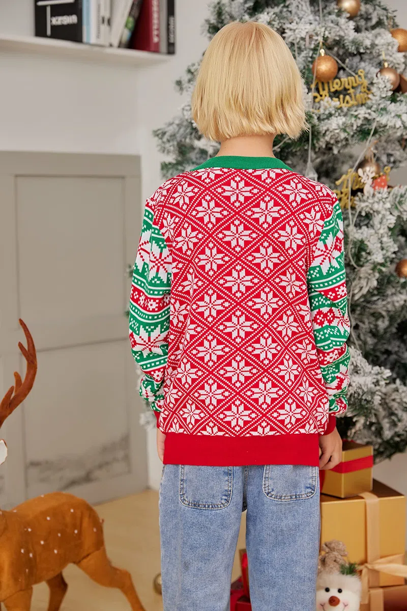 kids4ever Kinder Unisex Weihnachtspullover Strickpullover Rentier Rudolph Warmer Langarm Weihnachtspullis Gestrickt Pullover Sweatshirt für Jungen Mädchen 7-13 Jahre