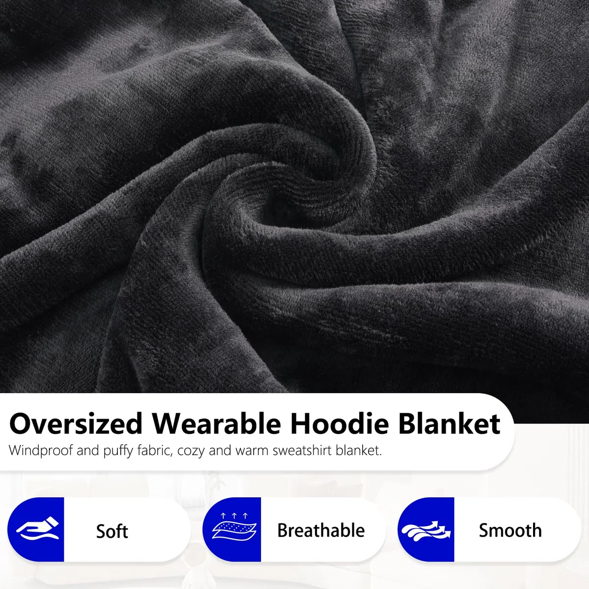 MOKANI ÜBergroßE Hoodie Decke Kinder mit äRmel Tragbare Kapuzenpullover, Super Weich Warmes Bequeme Sweatshirt mit Tasche füR Junge MäDchen