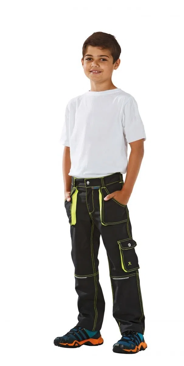 Planam 6110 Junior-Hose - Optimale Sicherheit und Komfort - Farbe: Anthrazit/Gelb - Größe: 122