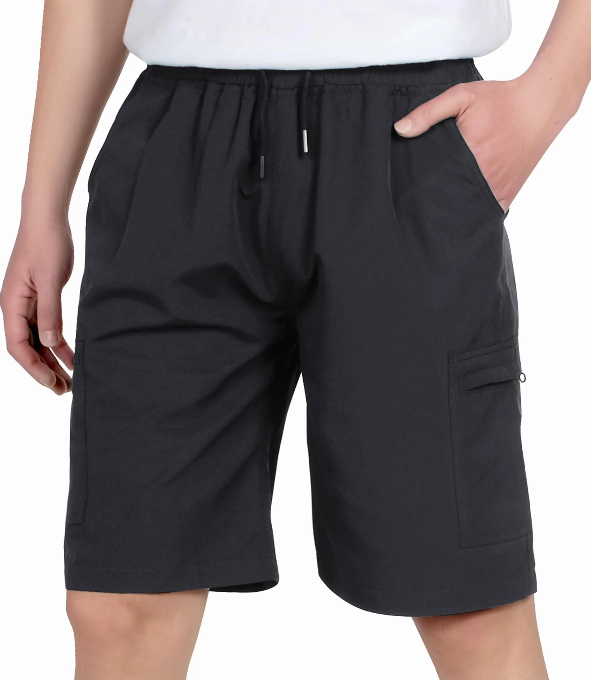 Jungen Cargo Shorts Leicht Kinder Kurze Hosen Sommer Freizeithose Bermuda Elastische Taille mit Taschen