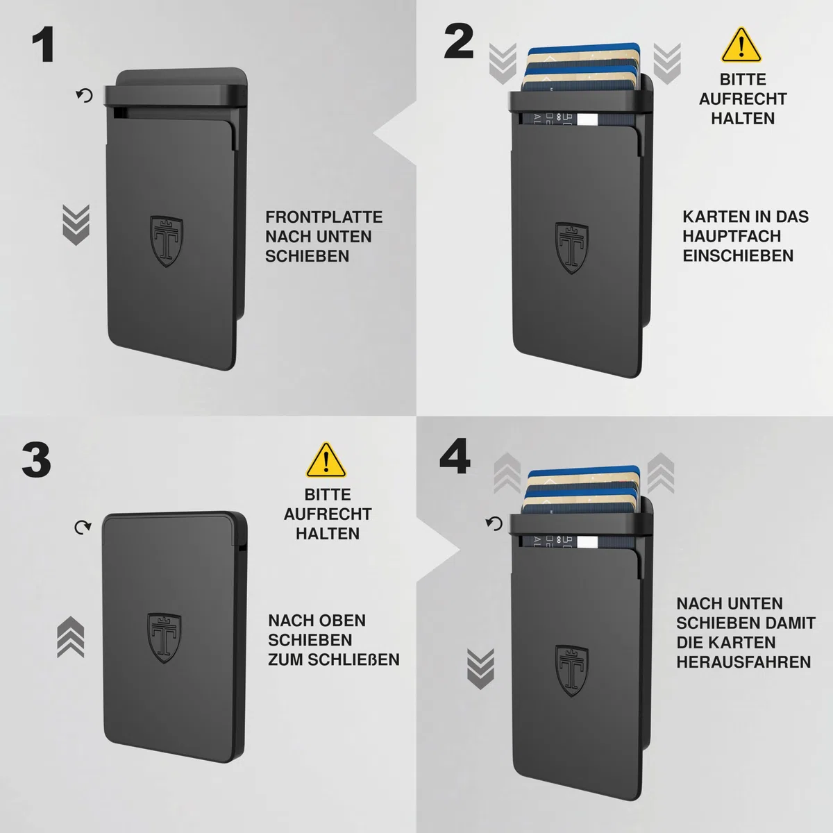 TRAVANDO SLYDE Aluminium Kartenetui mit RFID Schutz - Kartenhalter mit Geldklammer für 7 Karten - Kreditkartenetui Portmonee Herren Slim Wallet (5-6 Karten)
