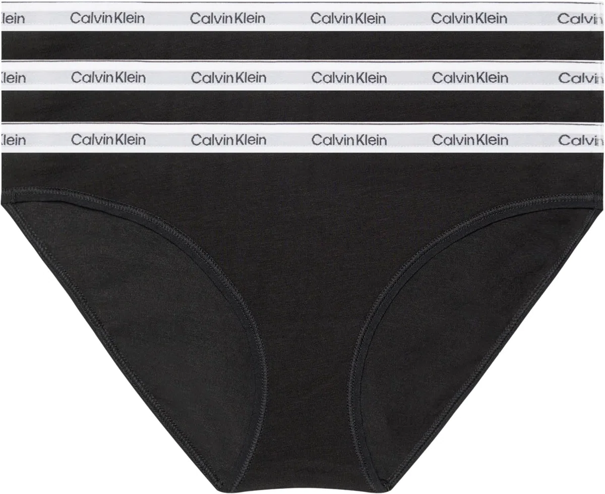 Calvin Klein Damen 3er Pack Slips Bikini Form Baumwolle mit Stretch