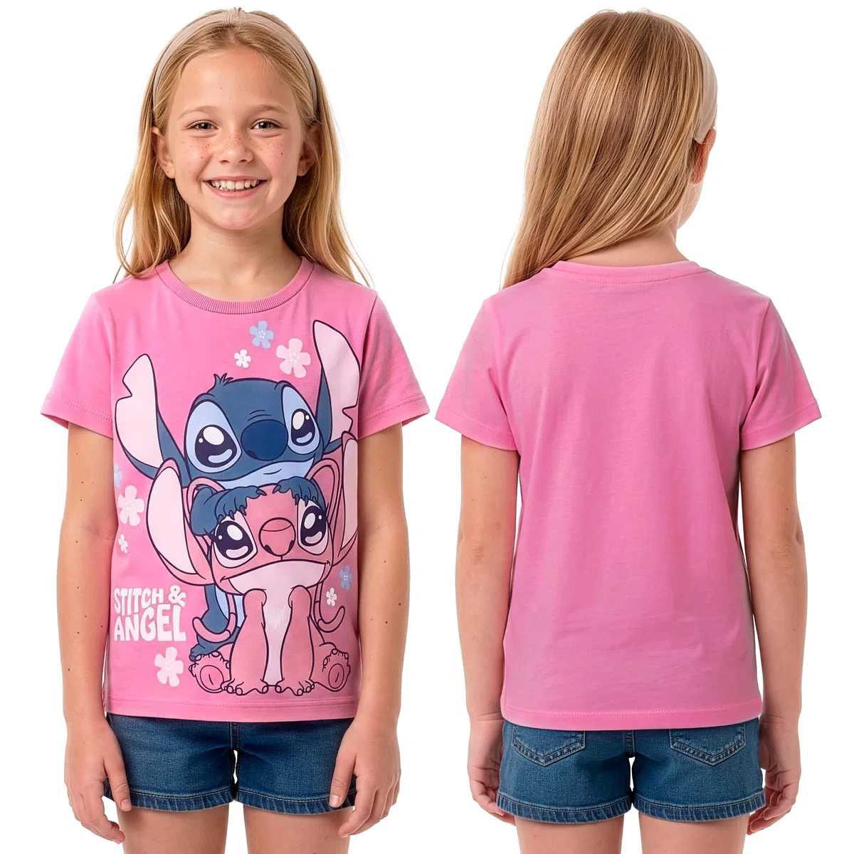 Disney Lilo & Stitch T Shirt Mädchen 3er-Pack, Stitch & Angel Tshirt Kinder Aus Baumwolle, Mädchen Kleidung Für Sommer