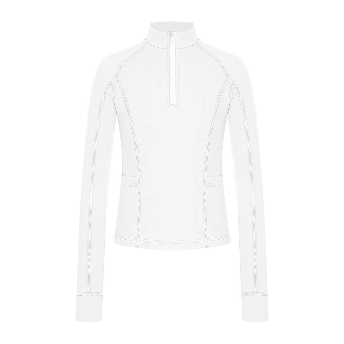 Sywiyi Mädchen Yoga Shirt Langarmshirt Eng Oberteil mit Taschen Stehkragen Sportshirt Laufjacke Kinder Sport Fitness Gym Outfit