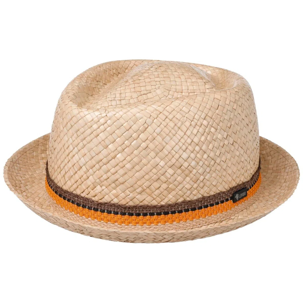 Lipodo Classic Diamond Crown Strohhut Porkpie Sonnenhut Made in Italy Damen und Herren Frühling Sommer