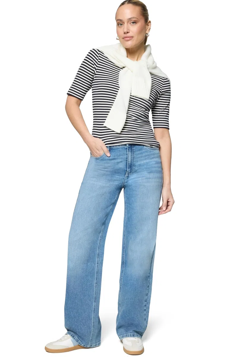 zero Damen Basic Shirt mit U-Boot-Ausschnitt