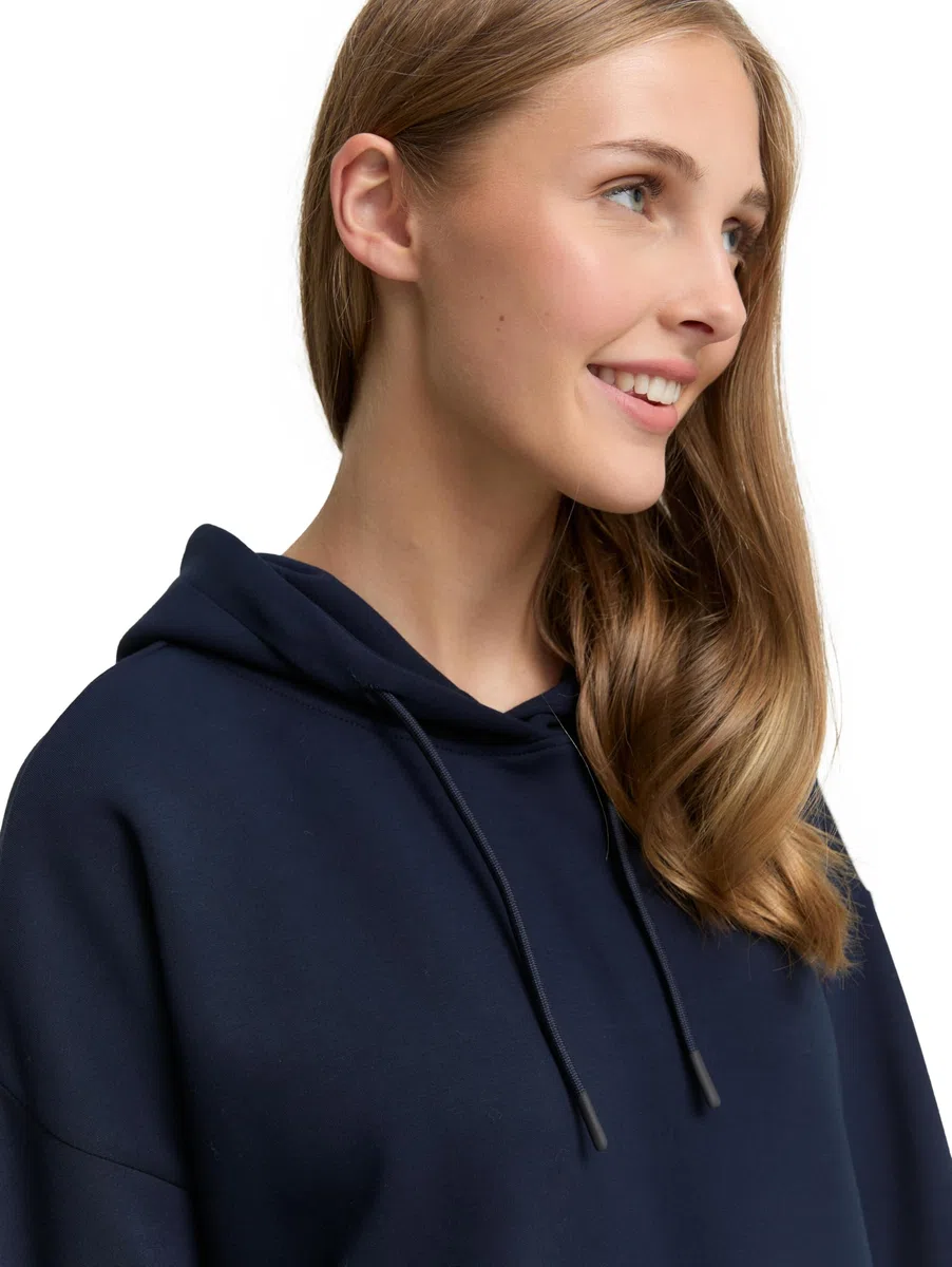 Tom Tailor Denim Damen Loose Fit Scuba Hoodie Sweatshirt