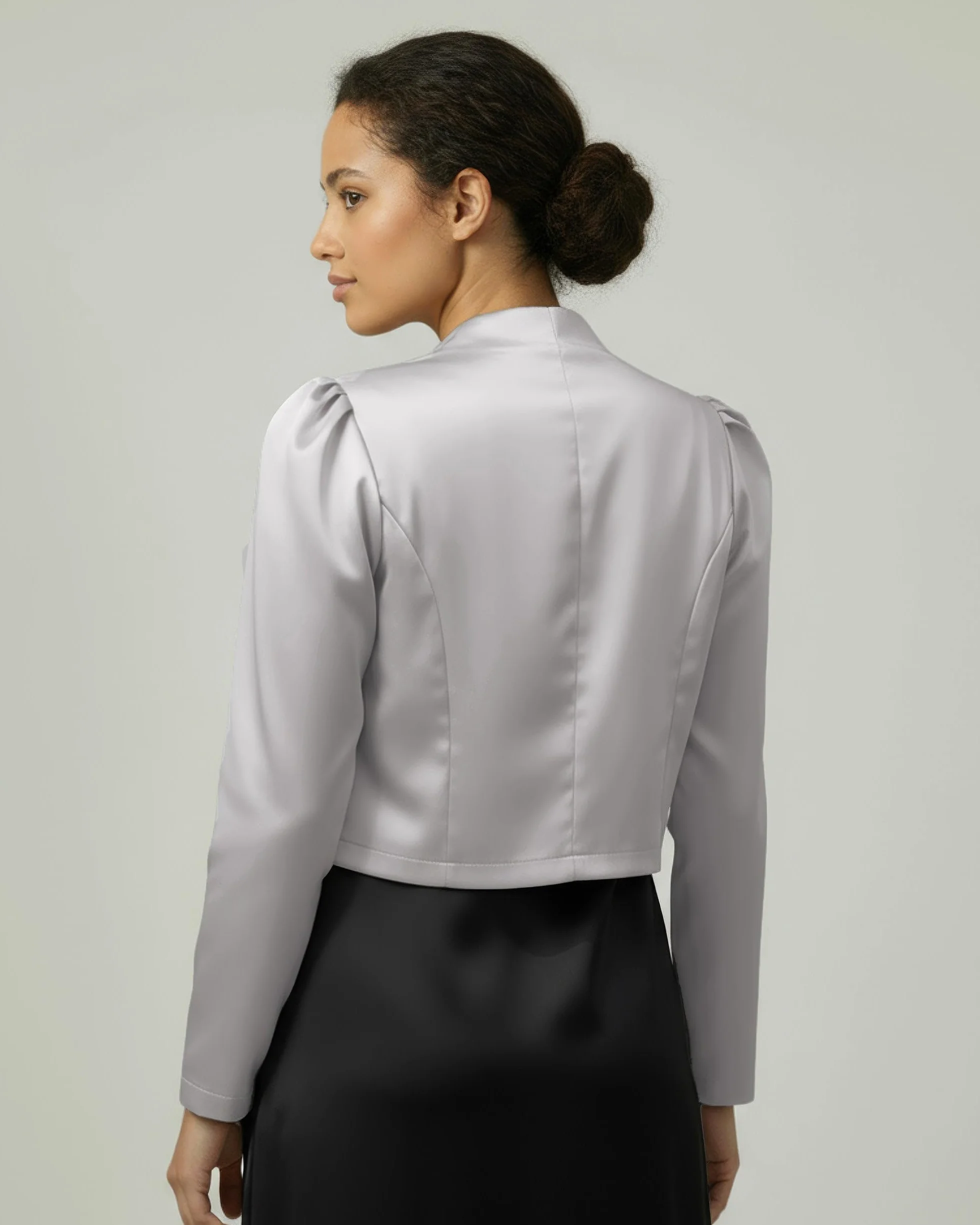 Bolerose formal Satin Langen Ärmel Bolero Jacke
