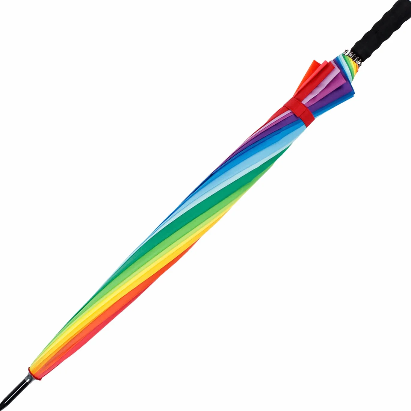 iX-brella Regenschirm XXL Regenbogen 129 cm Fiberglas, leicht, bunt, groß mit Softgriff