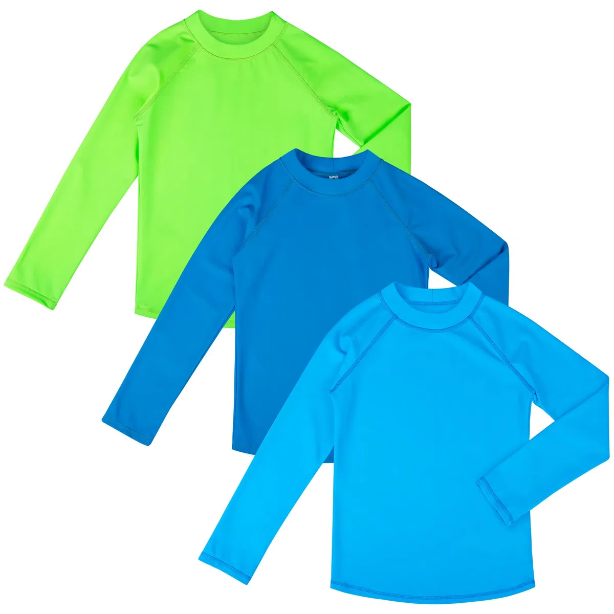 BIG ELEPHANT 3 Stück Kinder Rash Guard Schwimmshirt UPF 50+ Langarm Schwimmbekleidung Sonnenschutz für Jungen und Mädchen