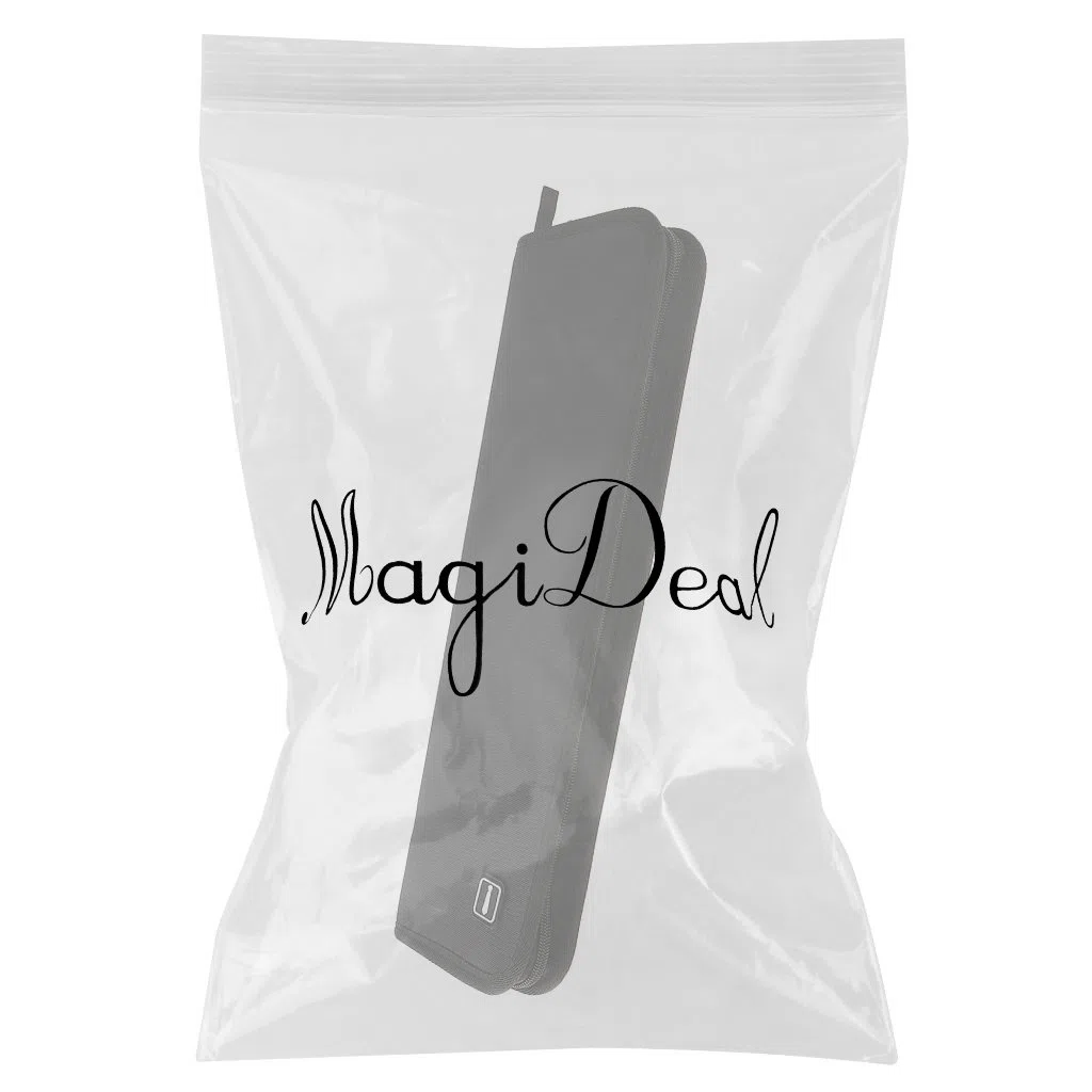 MagiDeal Krawattenetuis Krawattentasche mit Reißverschluss für Herren auf der Reise, aus Nylon - Grau Schwarz