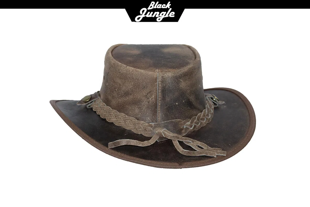 Black Jungle Bulat Lederhut, Westernhut, Australienhut, Cowboyhut