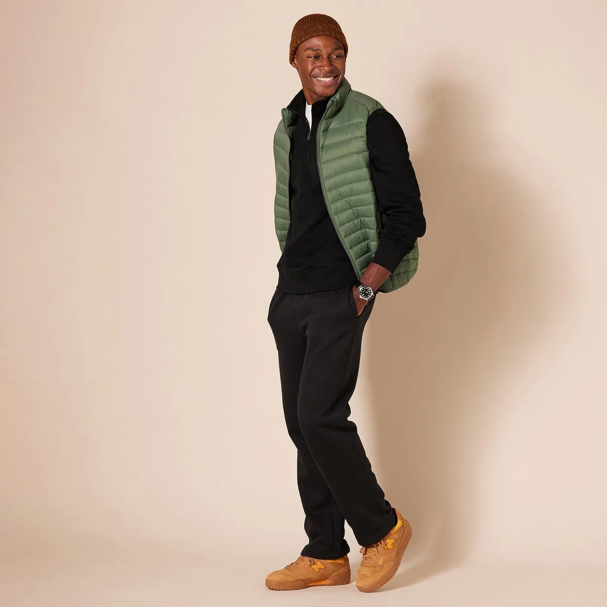 Amazon Essentials Herren Langärmliges Fleece-Sweatshirt Mit Viertelreißverschluss