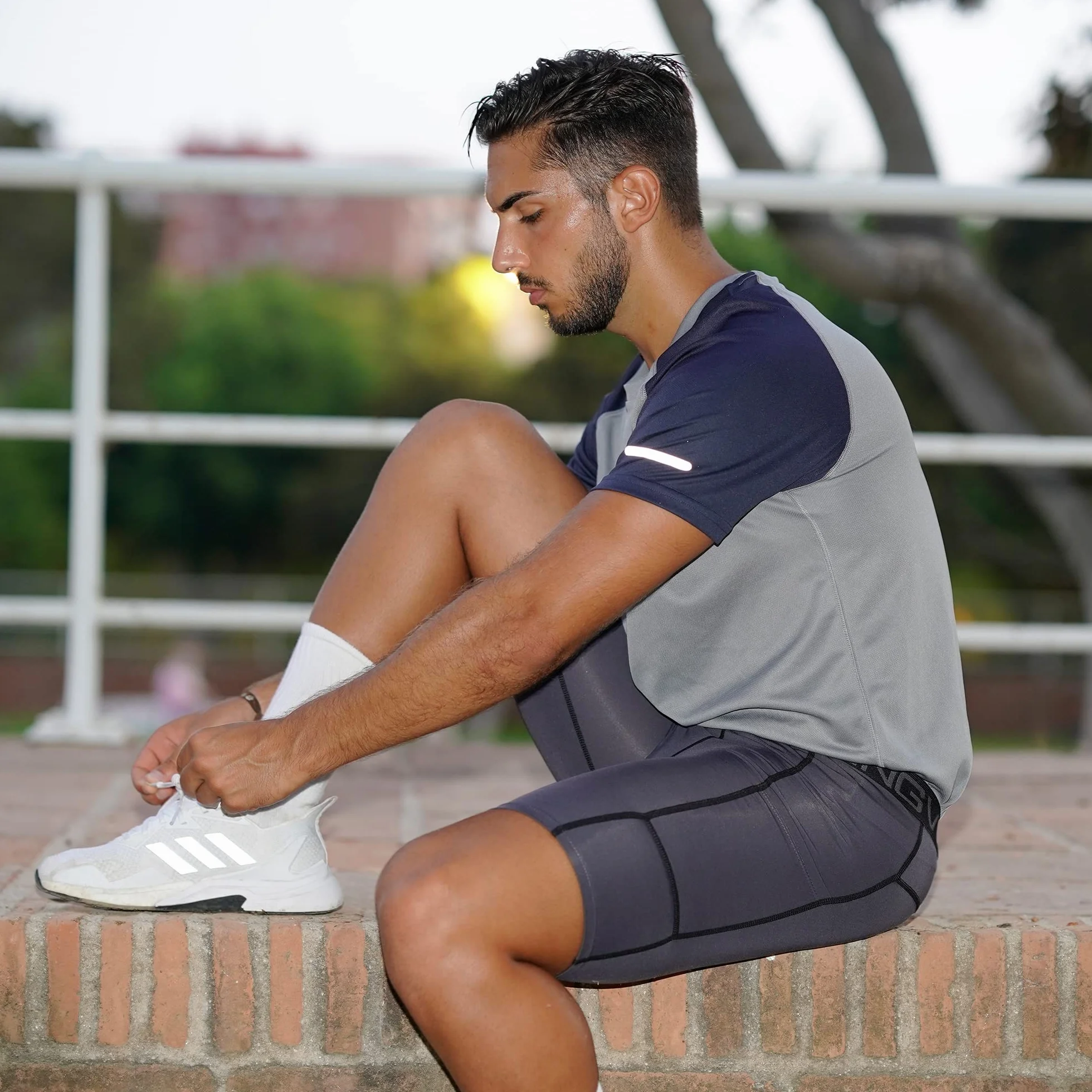 ZENGVEE 3er Pack Herren Kompressionsshorts Laufhose Herren Kurz Schnelltrocknendes Leggings Kurz mit Seitentaschen Tights Sport Unterwäsche für Männer