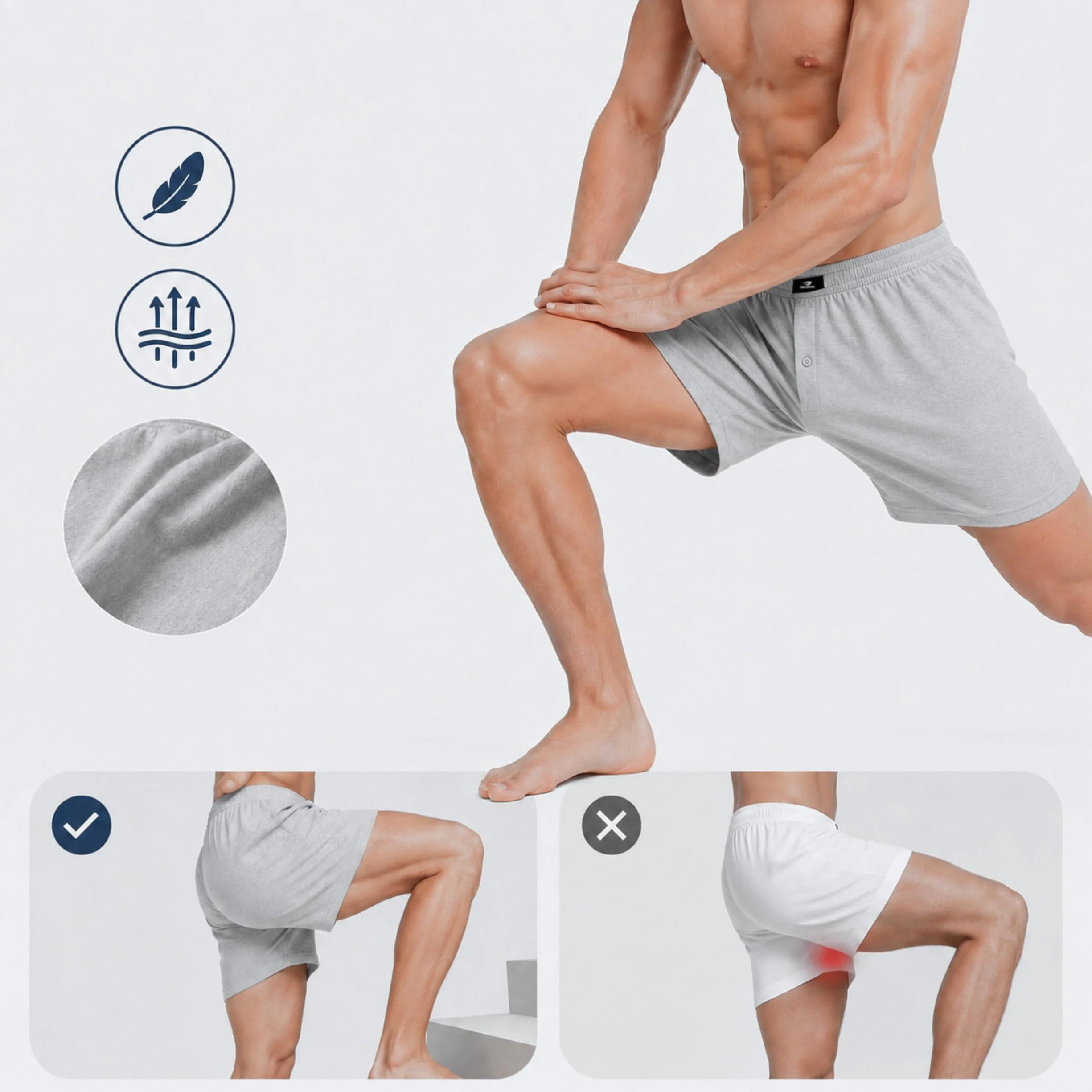 SGS Boxershorts Herren Locker & Weich – 10er & 6er Pack, 100% Baumwolle Herren Unterwäsche & Unterhosen Männer Weit, Keine Kniefeln, mit & ohne Eingriff, bis 6XL
