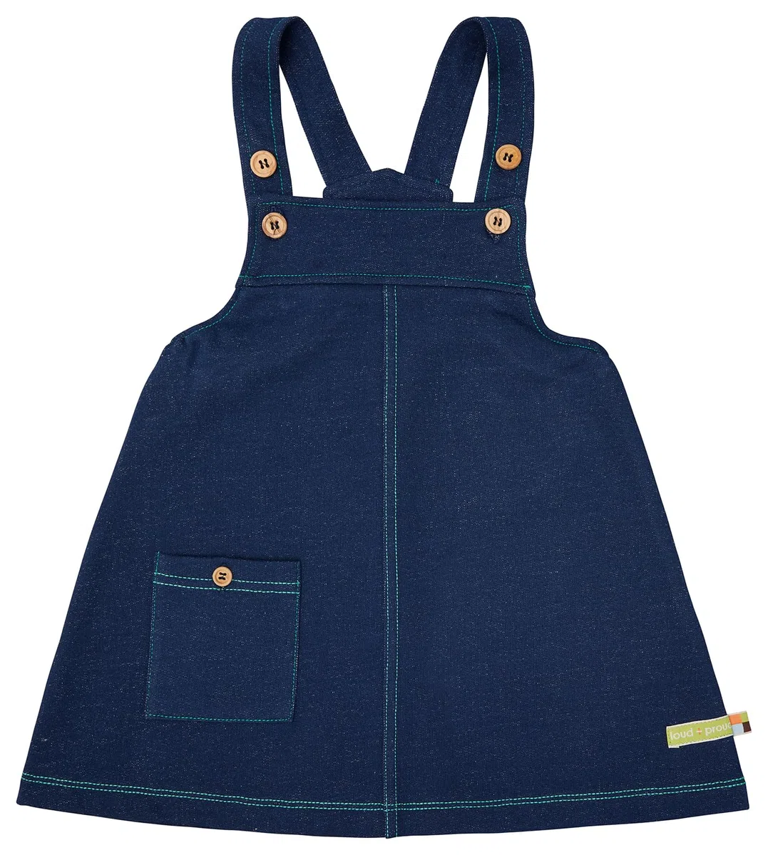 loud + proud Mädchen Jeans-Optik, GOTS Zertifiziert Kinderkleid