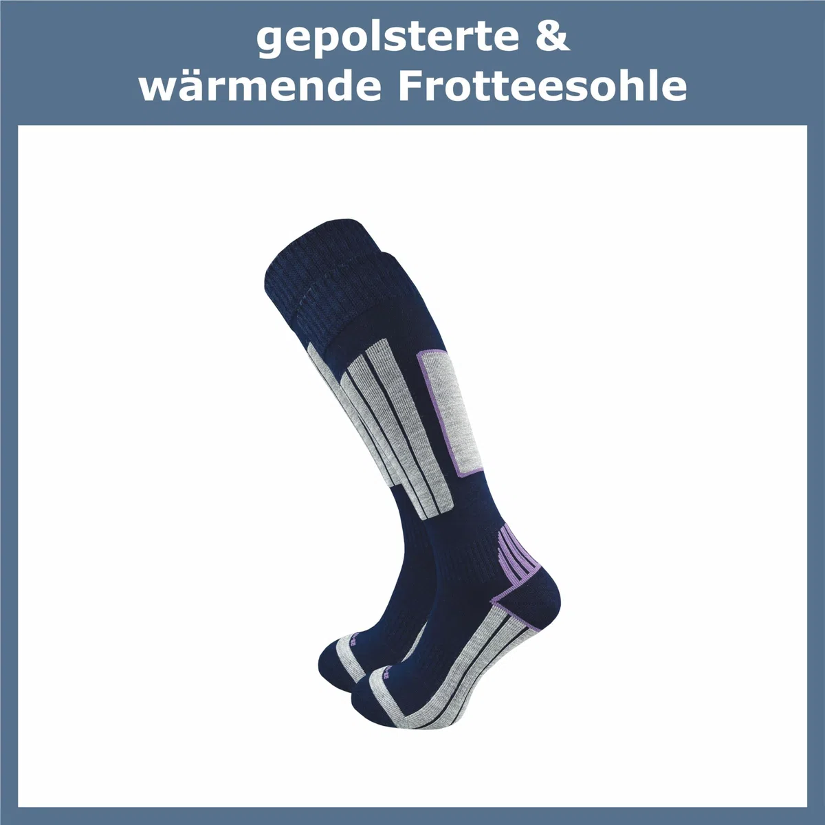 GAWILO Damen Skisocken mit Polsterung (4er-Pack) 20% wärmende Wolle