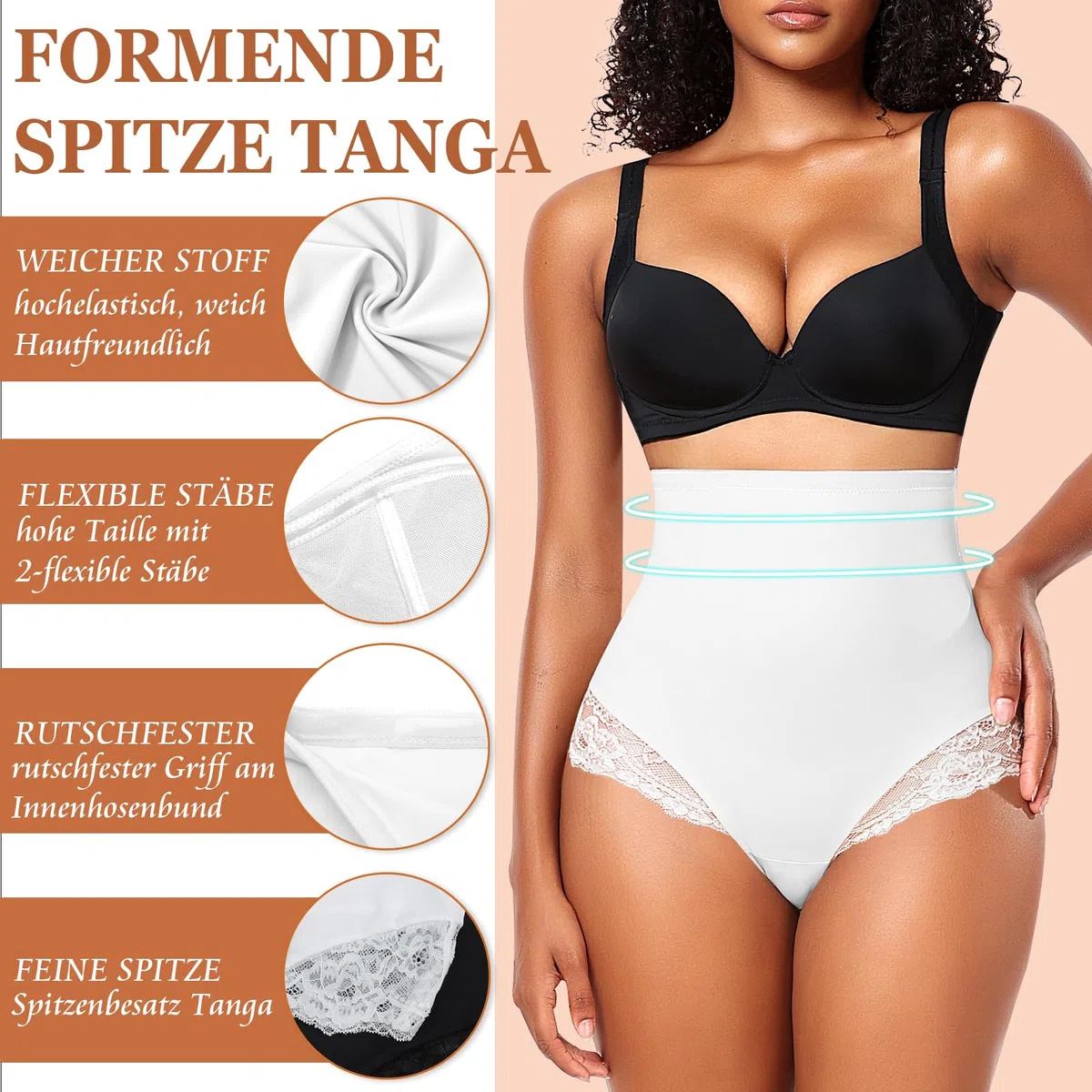 YARRCO Bauchweg Unterhose Damen Miederslips Spitze String Slips Tanga Shapewear Body Shaper Miederhose Formende Unterwäsche