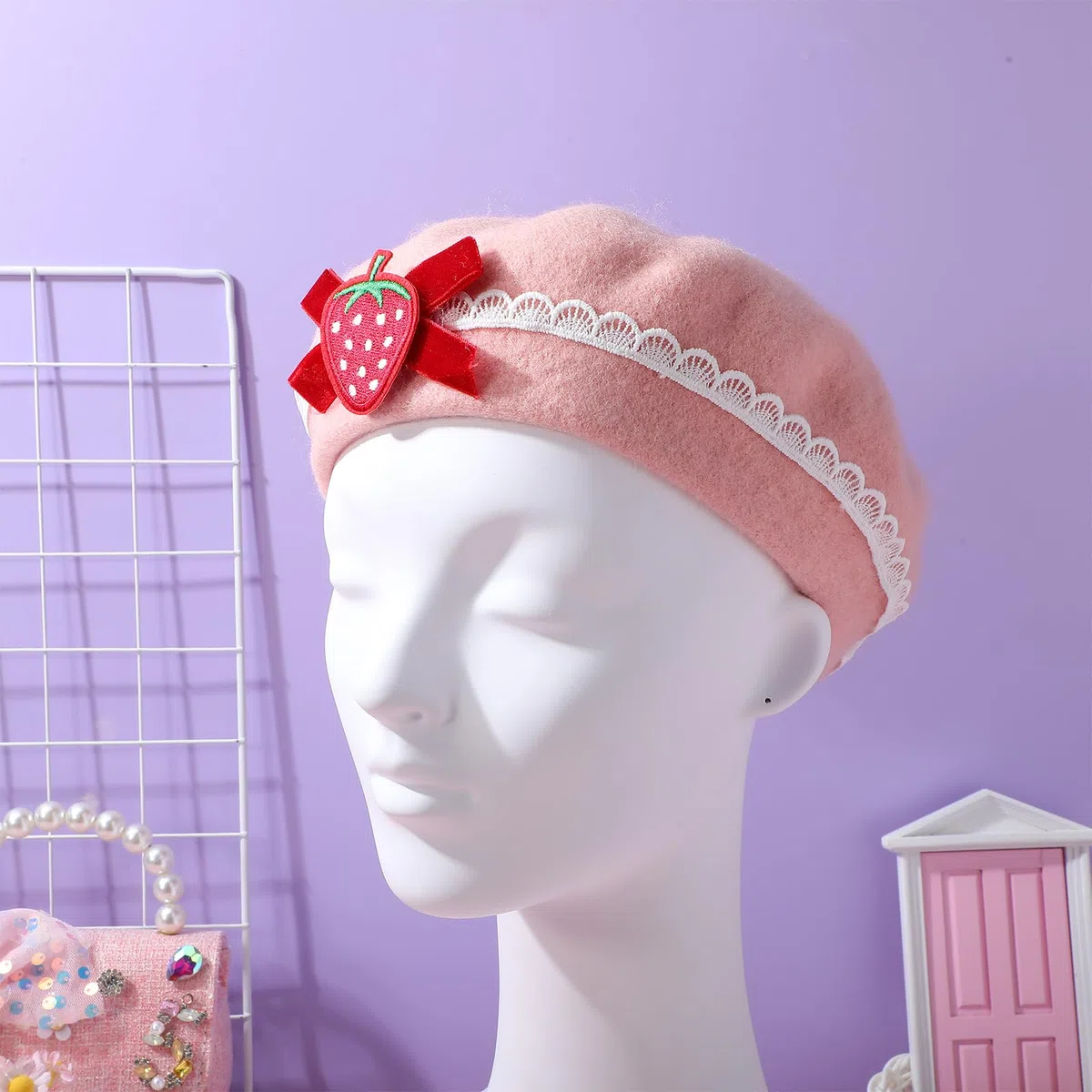 Abaodam Damen Baskenmütze Mit Schleife Aus Warmer Wolle Modischer Beret Für Outdoor Und Festliche Anlässe Atmungsaktive Und Bequeme Mütze Stilvolles Frauen Accessoire 10.24X10.24X2.56 Zoll