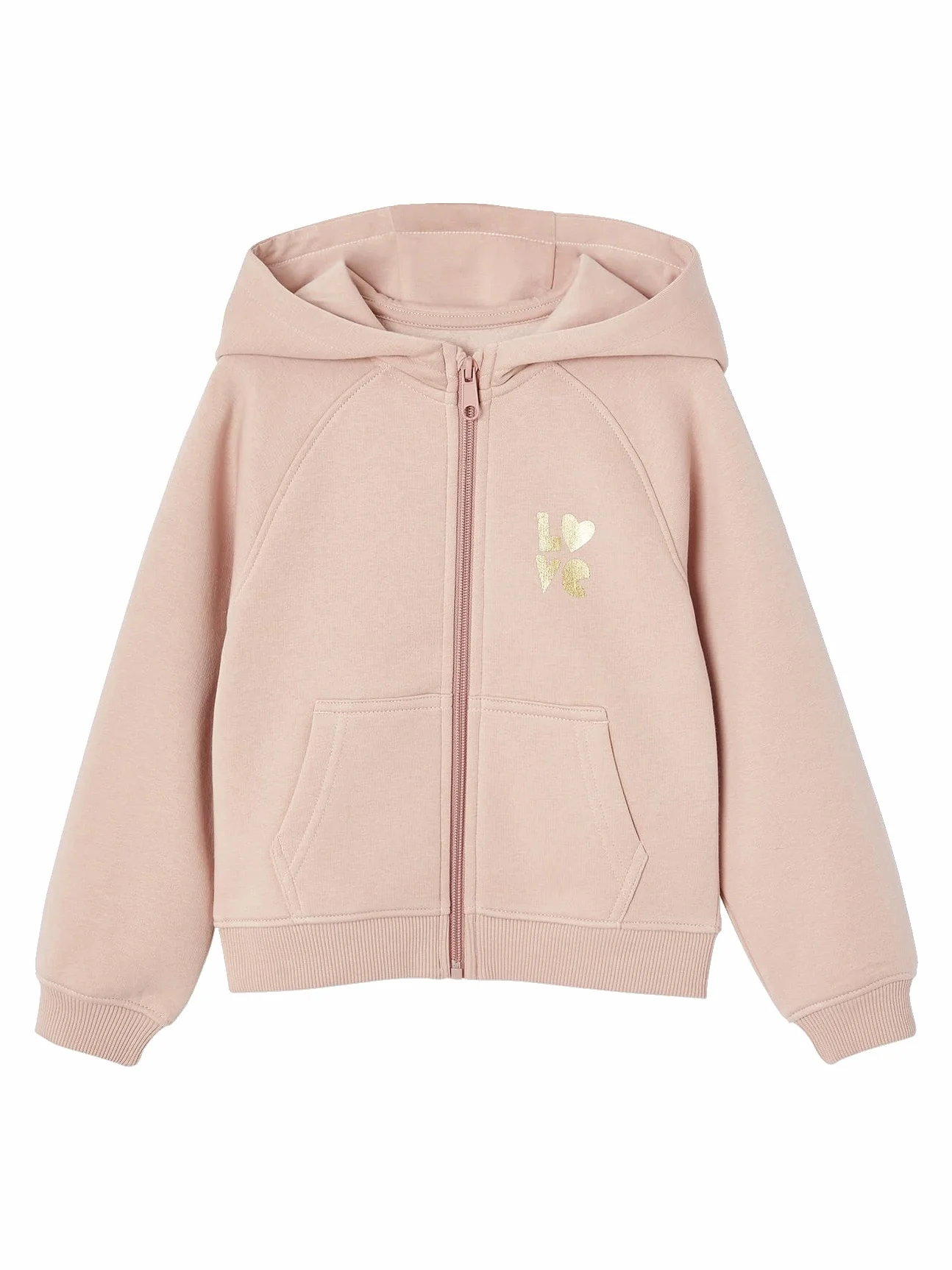 Vertbaudet Mädchen Kapuzensweatjacke für Sport und Freizeit mit Recycling-Polyester