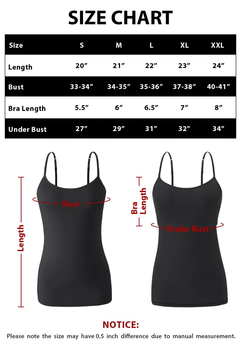 Knuffnee Damen Baumwolle Unterhemd Regal BH Unterhemden Verstellbaren Spaghetti Top 3er Pack