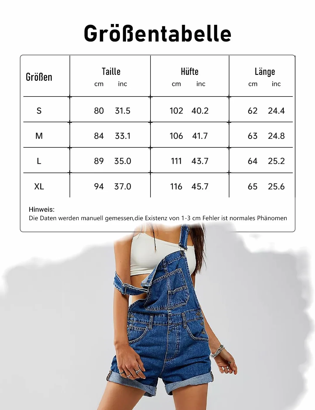 Damen Casual Denim Overall Shorts Lose Verstellbare Träger Latzhose Bib Jeans Shortalls Rompers Hosen