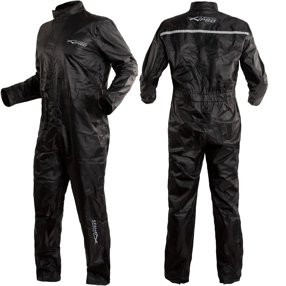 A-Pro Wasseranzung Wasserdicht Regenanzug Motorrad Hoehe Sichtbarkeit Schwarz XXL