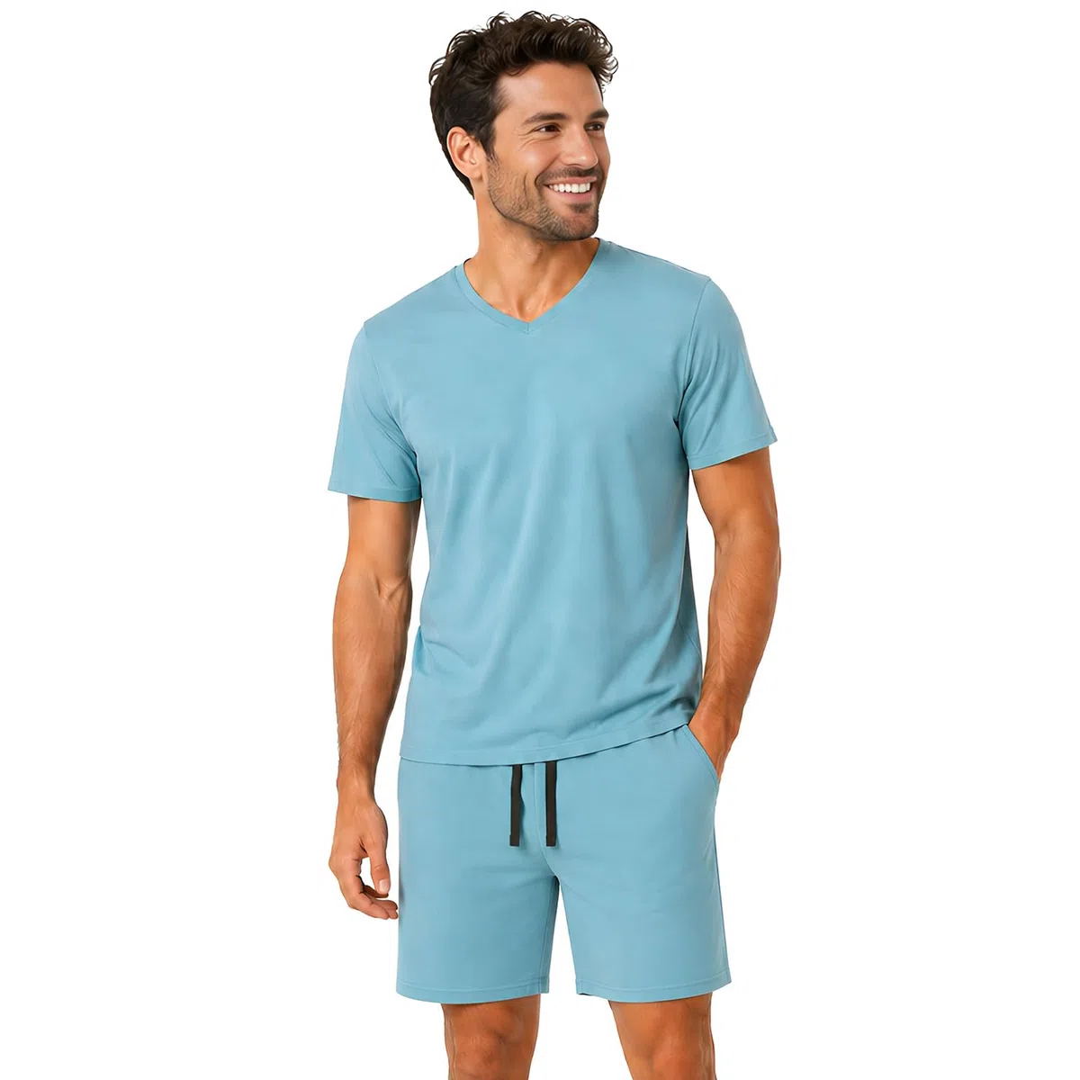 Light & Shade Pyjama-Set mit Oberteil und kurzer Hose für Herren