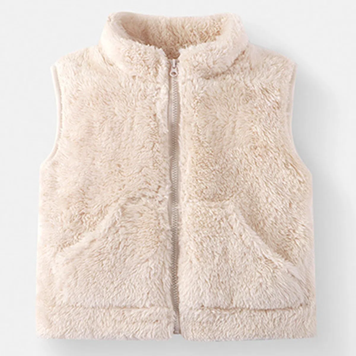 Generisch Kinder Weste Mädchen Einfarbig Kuscheliges Übergangsjacke Fleece Futter Wärmende Plüschweste Gefütterte HerbstWinter Westen Schicht Jungen Locker Ärmellos Jacke mit Reißverschluss