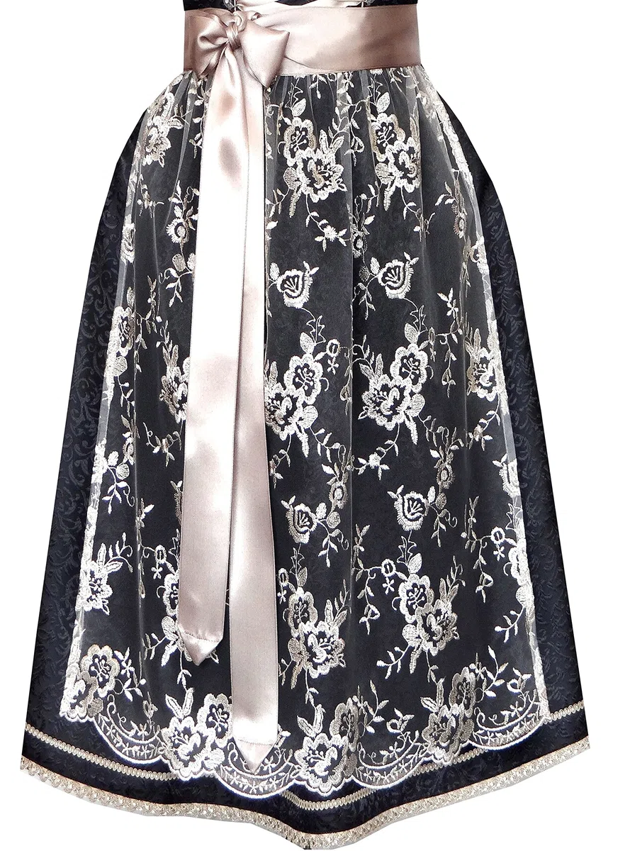Alpenmärchen Midi Dirndl aus Exklusiver Kollektion inkl. Spitzenschürze Gr.34 bis 60 - ALM750