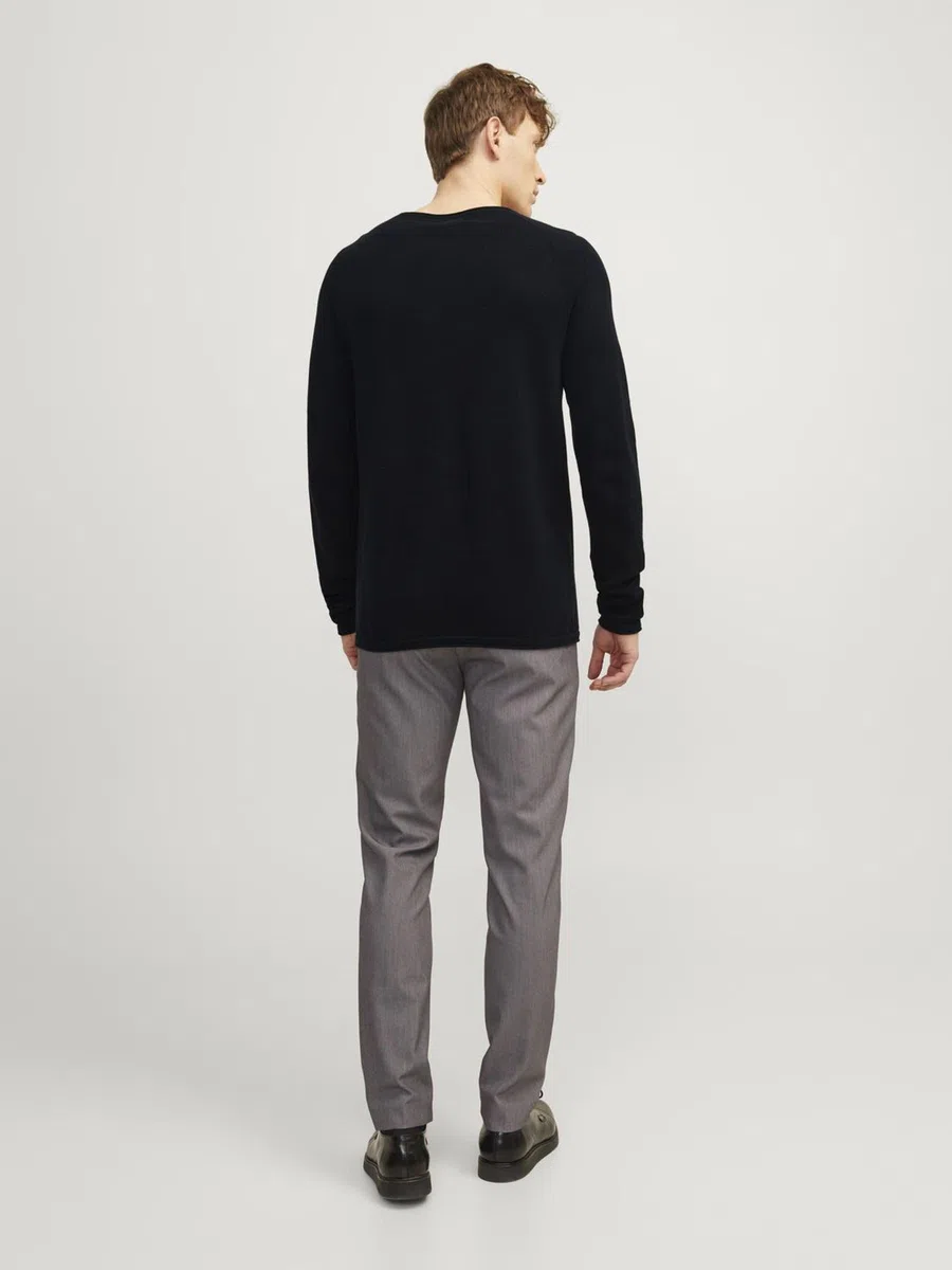 JACK & JONES Herren Strickpullover Rundhals Basic Langarm Sweater Baumwolle Shirt JJEHILL
