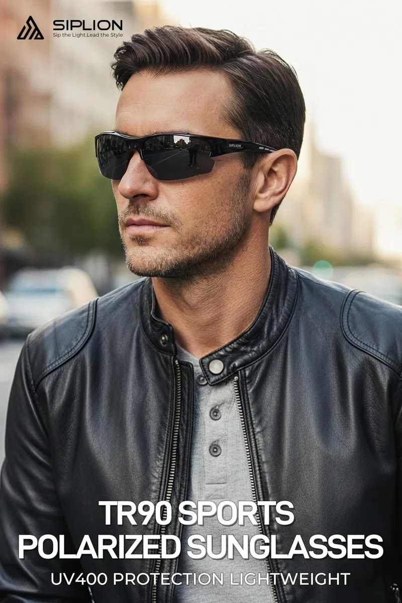 SIPLION Herren Sonnenbrille UV400 Schutz Polarisiert Superleichtes Rahmen CAT 3 CE