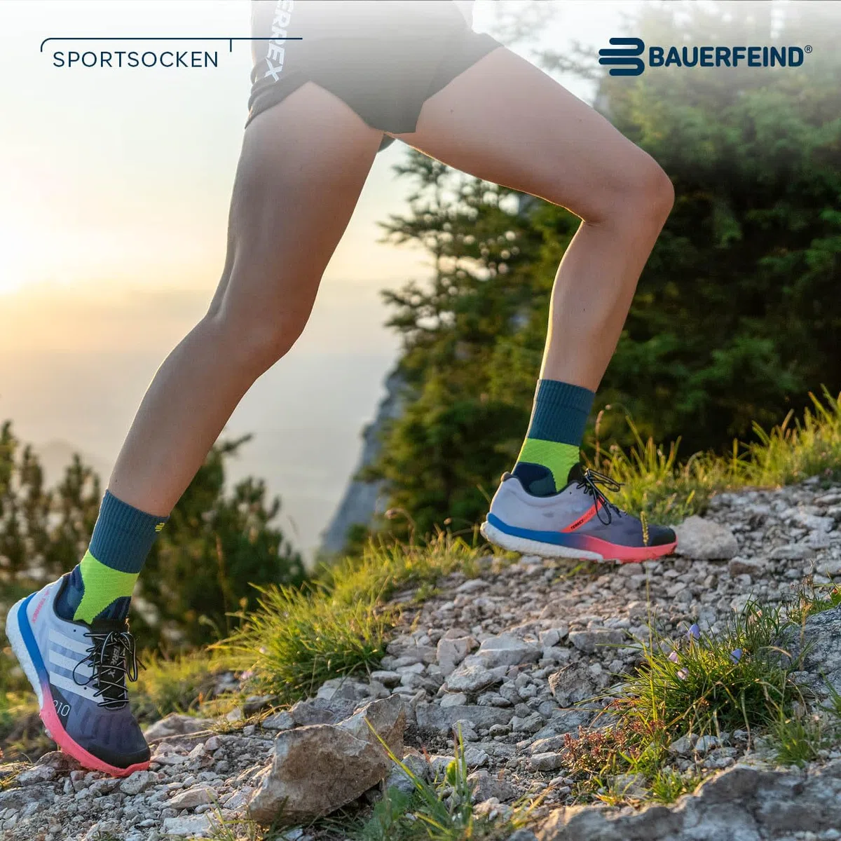 BAUERFEIND Trailrunning-Socken „Trail Run Mid Cut Socks“