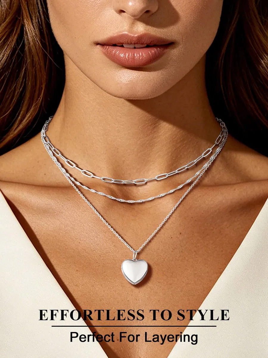 Custom4U Medaillon zum Öffnen für 1/2 Fotos – 925 Sterlingsilber/14k vergoldet Personalisierte Halskette mit Bild Herz/Oval/Rund Amulett zum Öffnen, Fotogeschenke für Mutter Ehefrau Freundin